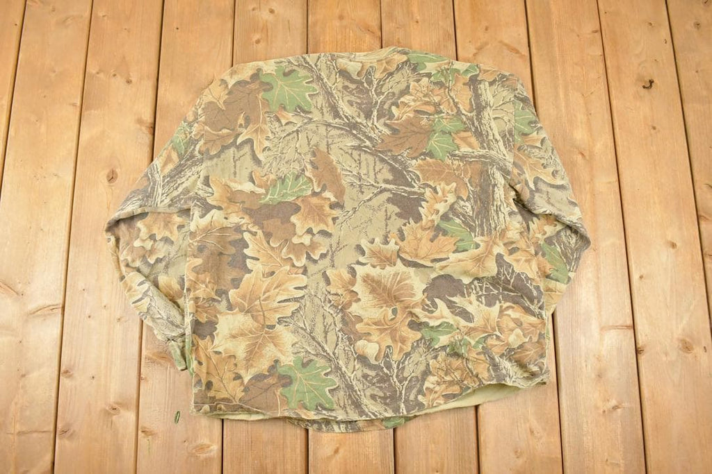 Vintage 1990s Realtree Camo AOP Graphic Print Crewneck Shirt Mens L