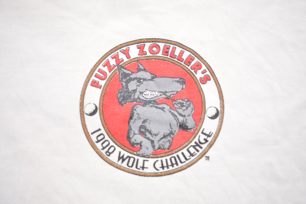 Vintage 1998 Russell Athletic Fuzzy Zoeller Wolf Challenge Wolf Theme Graphic T-Shirt