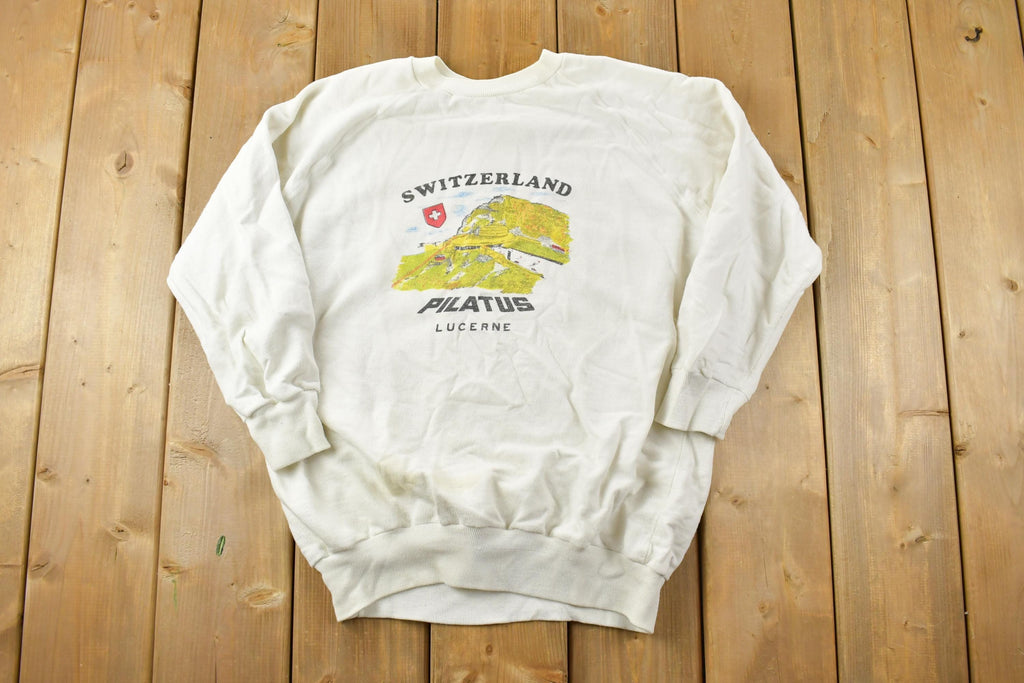 Vintage 1990s Switzerland Pilatus Lucerne Crewneck Sweatshirt