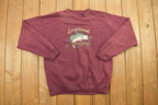 Vintage 1990s Largermouth Fisherman Embroidered Crewneck Sweatshirt