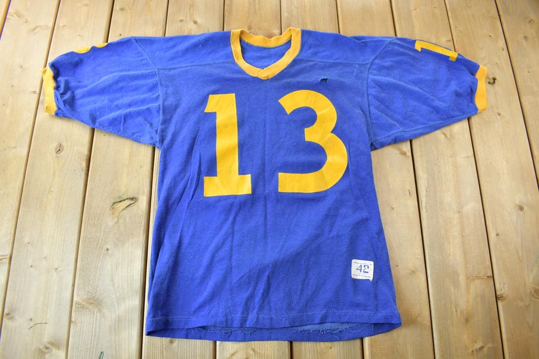 Vintage 1950s #13 Champion Knitwear Co Football Jersey