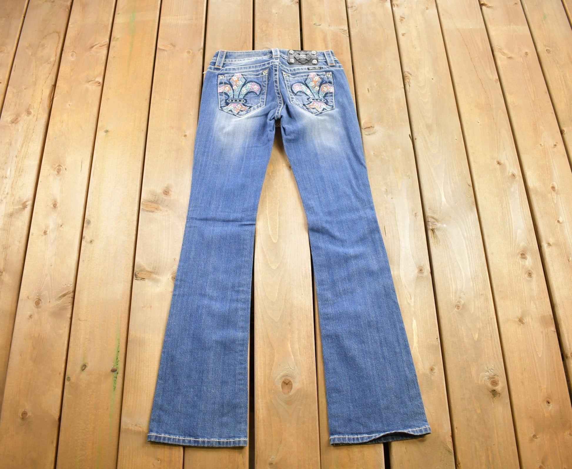 Vintage Y2K Miss Me Bedazzled Low Rise Jeans Size 26x32
