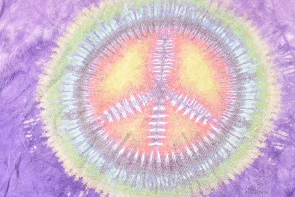 Vintage 1990s Purple Tye Dye Peace Sign Souvenir Travel T-Shirt Men's XL