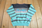 Vintage 1980s Permit Striped Crewneck Sweatshirt - XS