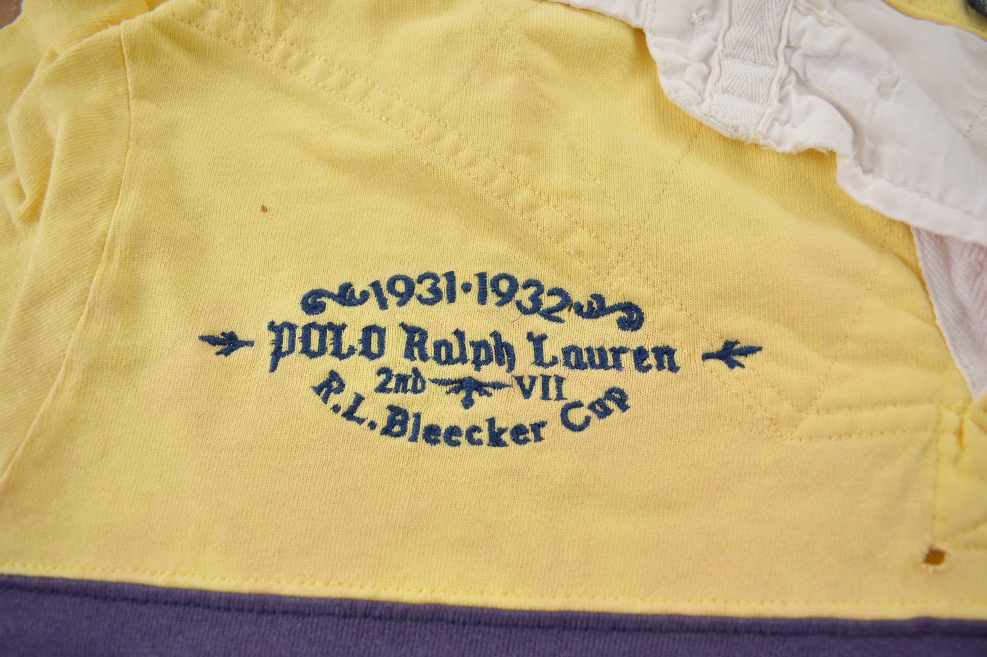 Vintage 1990s Polo Ralph Lauren Golf Club Color Block Rugby Sweatshirt