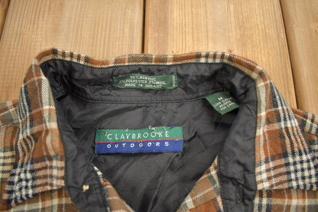 Vintage 1990s Claybrooke Outdoors Plaid Lined Flannel Button Up Shirt