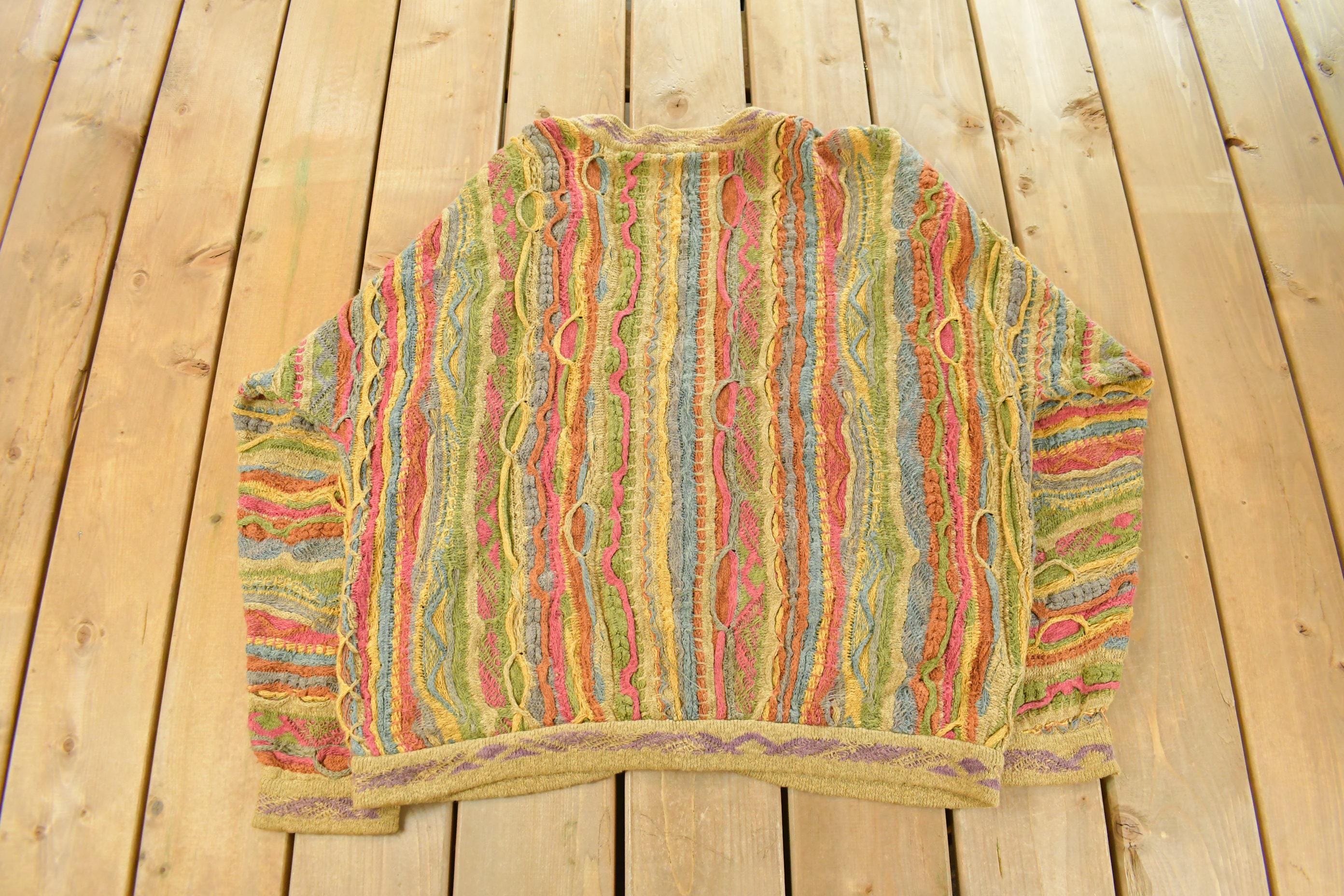 Vintage Coogi Australia 3D Cable Knit Cardigan Sweater Men's XL