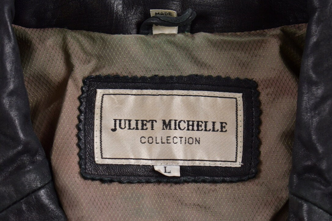 Vintage 1990s Full Length Black Leather Trench Coat
