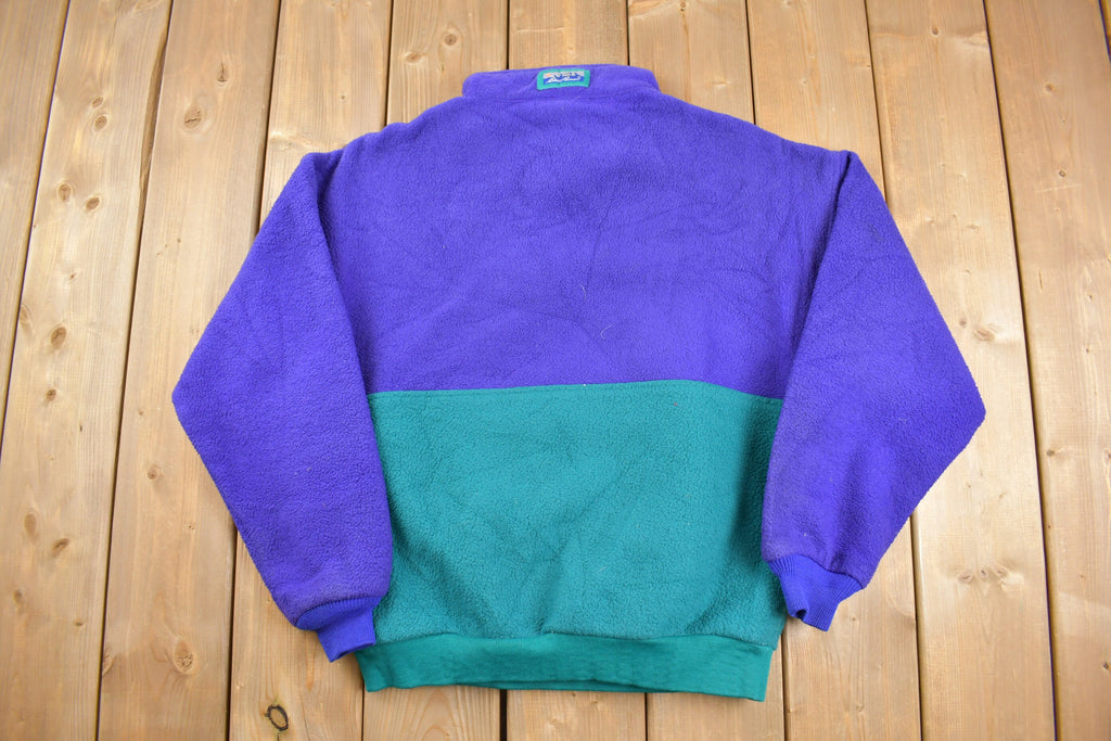 Vintage 1980s Eddie Bauer Quarter Zip Fleece Sweater