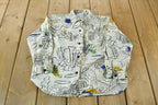 Vintage 1990s ESpirit Kids Abstract City Pattern Button Up Shirt
