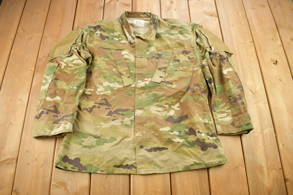Vintage Military Camouflaged Button Up Shirt