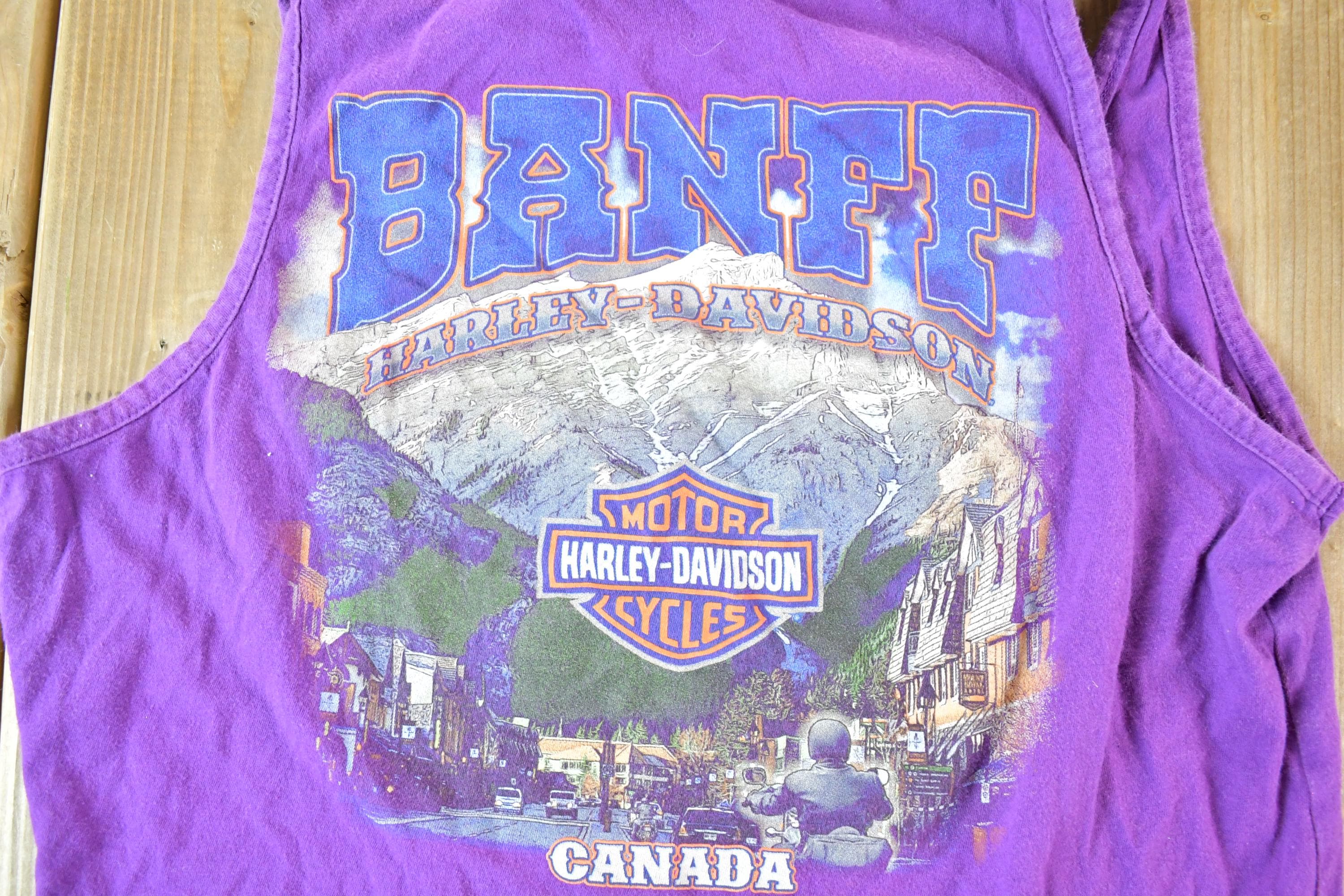 Vintage 1990s Harley Davidson Banff Canada Souvenir Tank Top Womens M