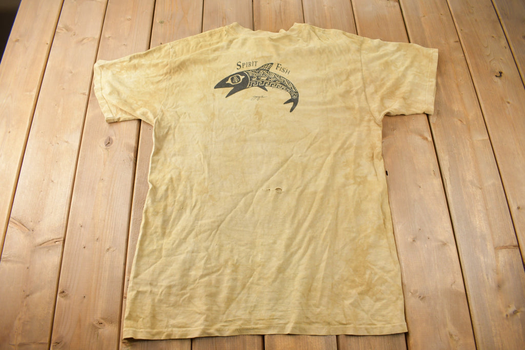 Vintage 1990s Spirit Fish Graphic T Shirt Size Medium