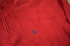 Vintage Y2K Chaps Embroidered Logo Quarter Zip Knit Sweater Size L