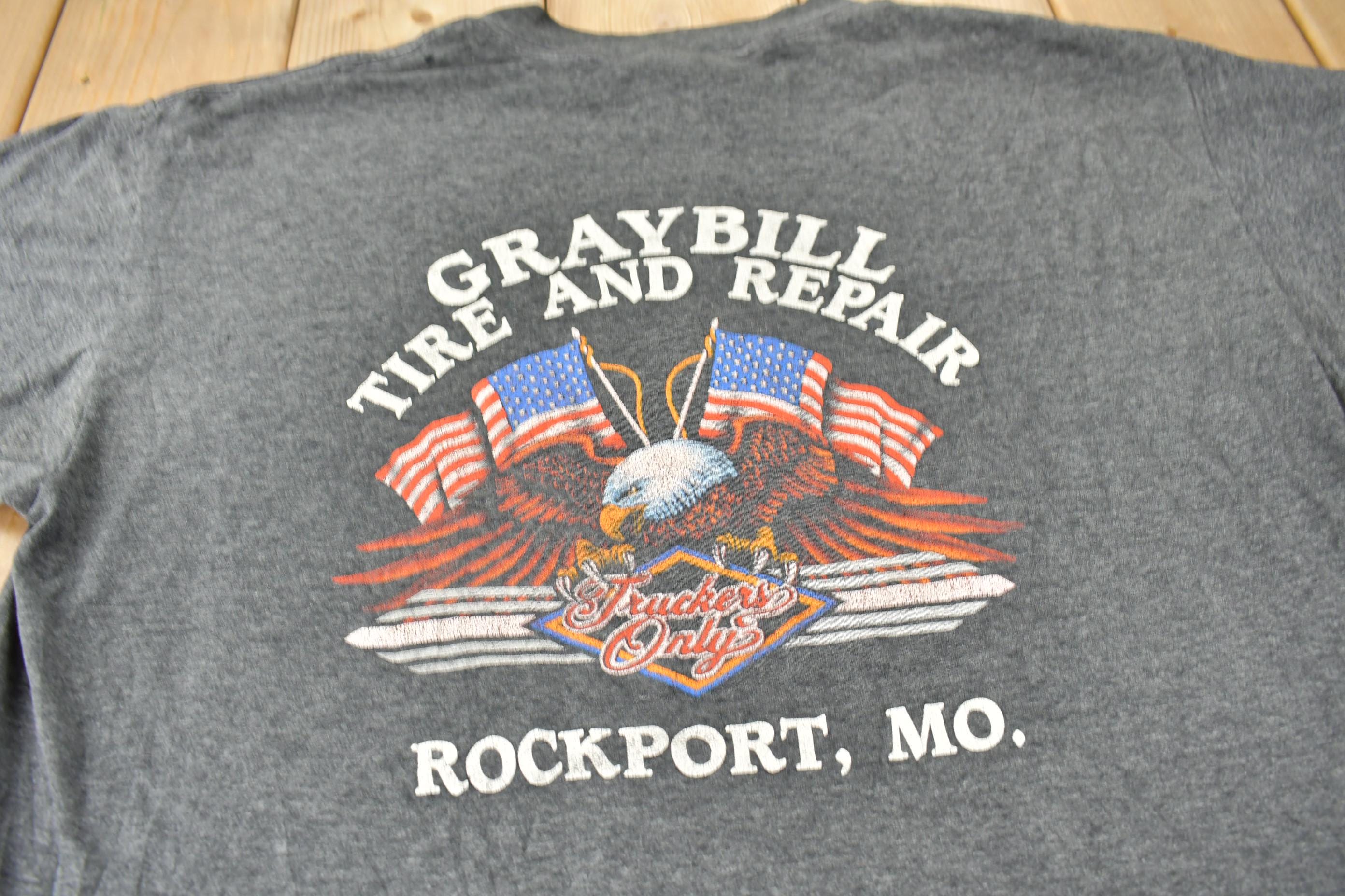 Vintage 1980s Rockport MO Peterbilt Single Stitch 3D Emblem T-Shirt Made In USA Size XL