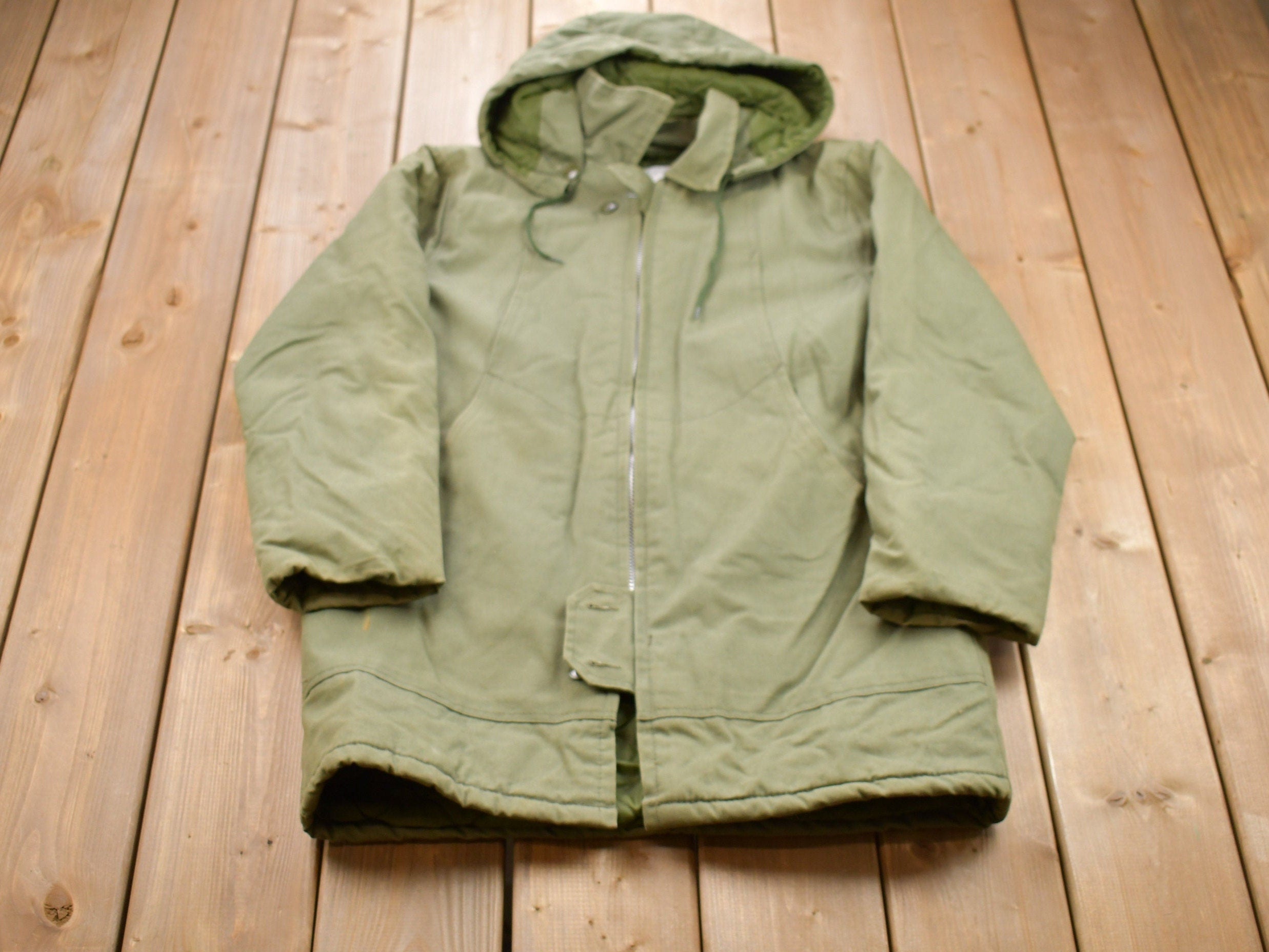Vintage 1980s Military Hooded Jacket