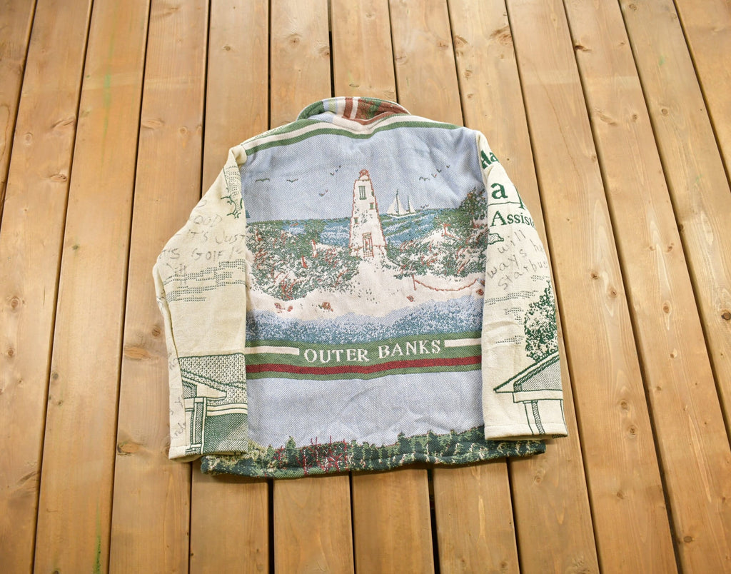 Vintage 1990s Outerbanks Themed Quilt Jacket