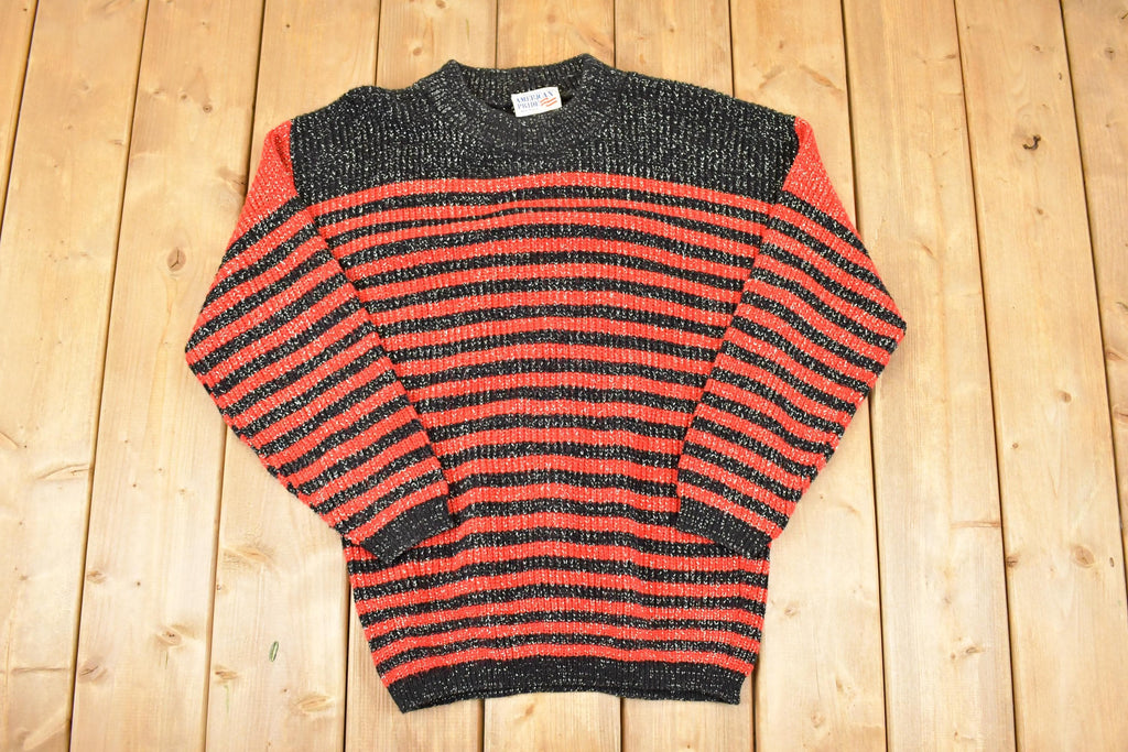 Vintage 1990s American Pride Sparkly Christmas Knit Crewneck Sweater Women's L