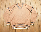 Vintage 1980s Prince Bellini Striped Knit V Neck Sweater
