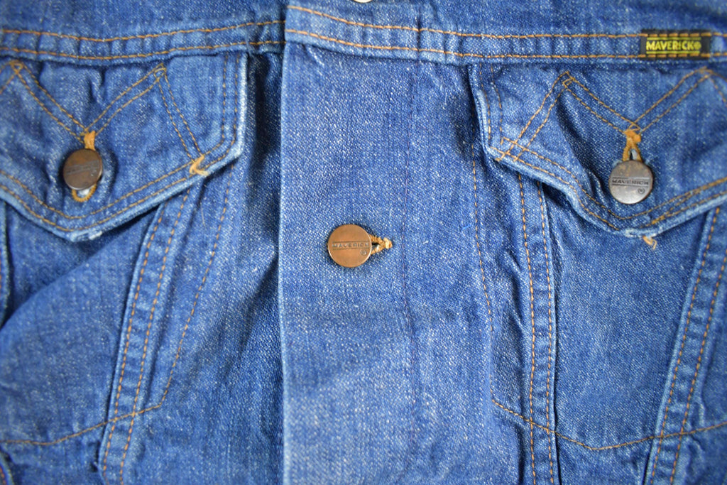 Vintage 1970s Maverick Denim Jean Trucker Jacket Men's S-M