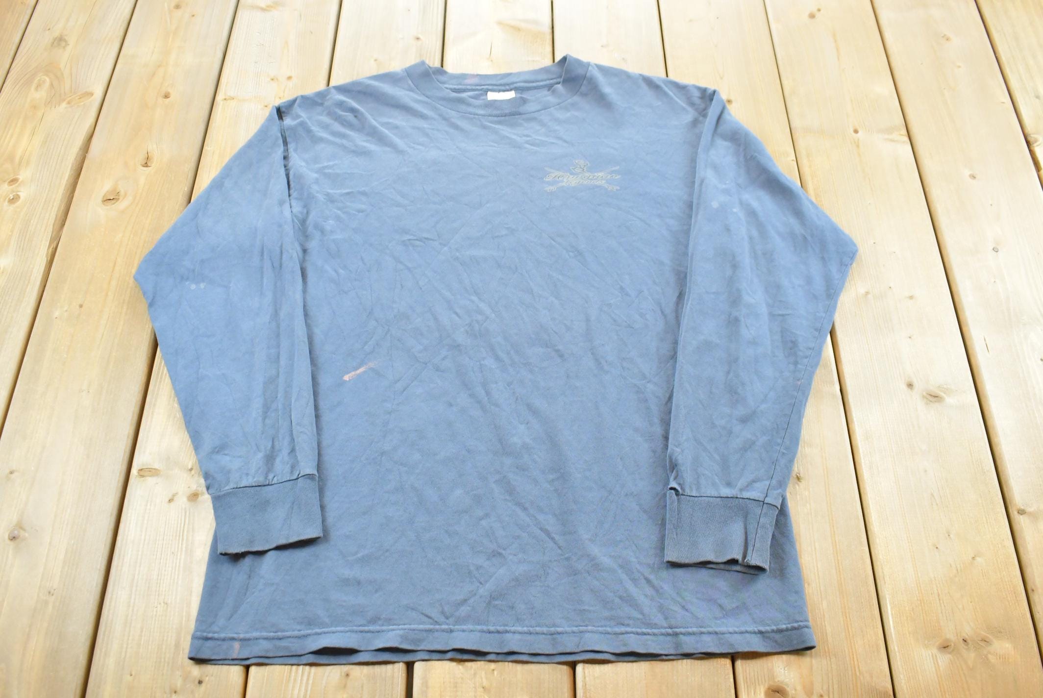 Vintage 1990s Hawaiian Legend Classic Longboards Long Sleeve T-Shirt Mens L  Made in USA  90s Travel Souvenir Destination Tee
