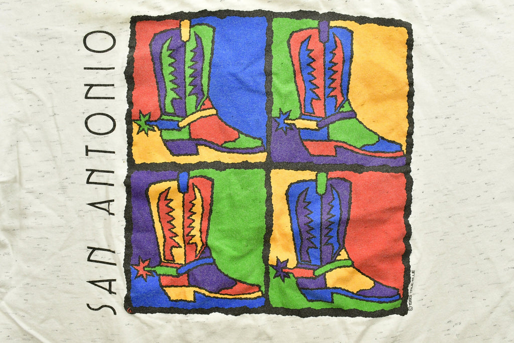 Vintage 1993 San Antonio Cowboy Boots Graphic T-Shirt