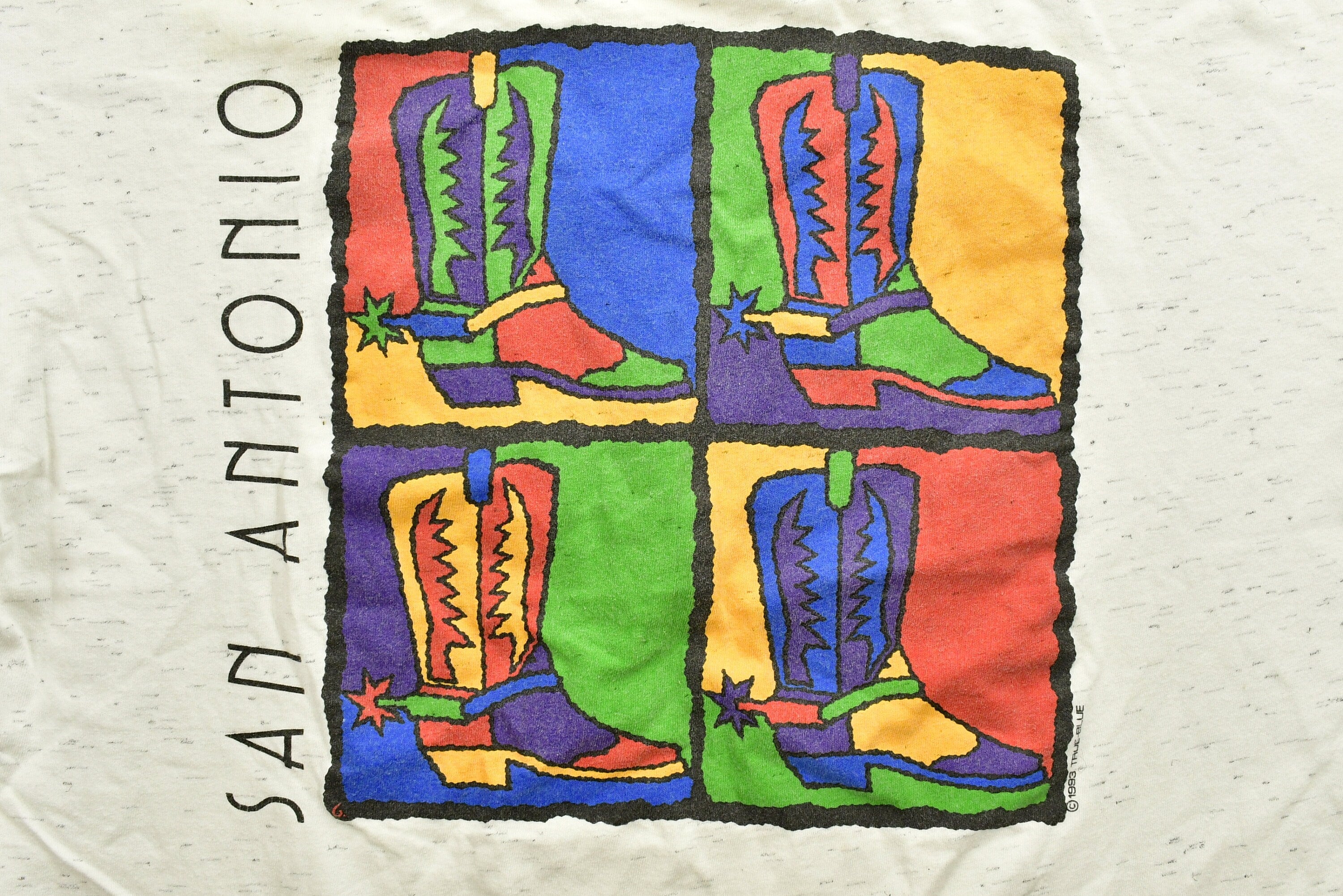 Vintage 1993 San Antonio Cowboy Boots Graphic T-Shirt