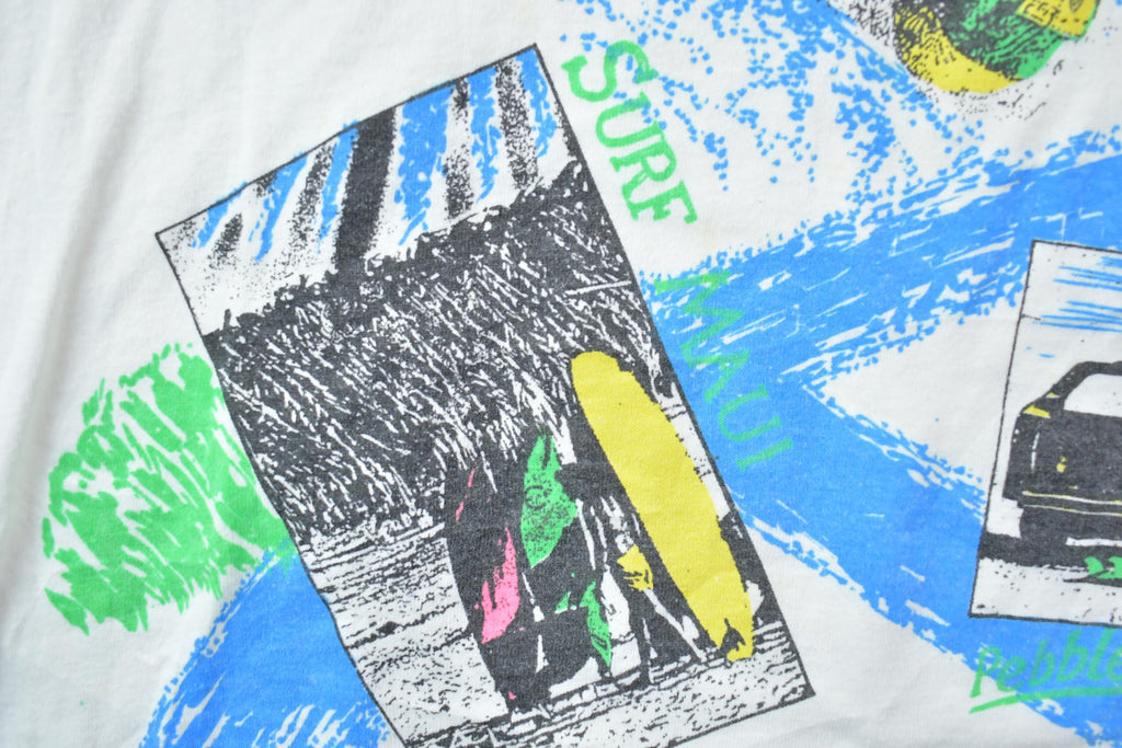 Vintage 1990s Down Under Surf Maui Souvenir T-Shirt  Streetwear  Made In USA  Vacation Tee  Travel T Shirt