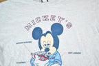 Vintage 1990s Mickey Mouse Bedtime Basics Disney Cartoon Promo T-Shirt