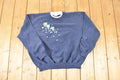 Vintage 1990s Top Stitch 3 Owl Embroidered Double Collar Crewneck Sweatshirt Men's XL Boxy