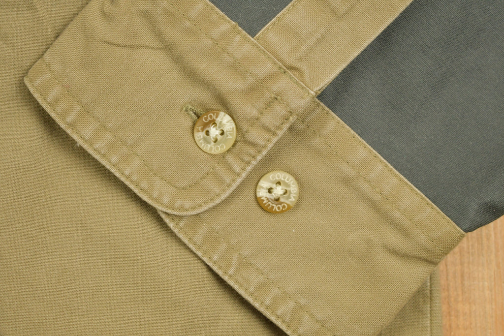 Vintage 1990s Columbia Green Khaki Button Up Shirt