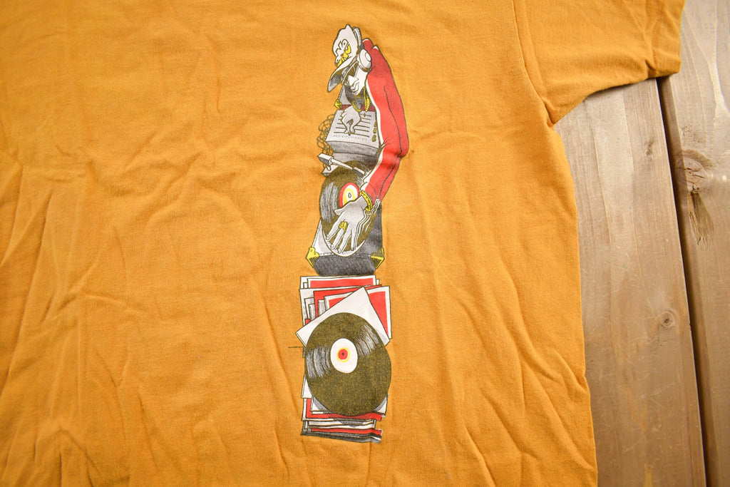 Vintage 1990s One Old School DJ Graphic Hip Hop T Shirt