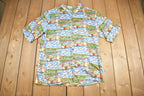 Vintage 1990s Reyn Spooner Egyptian Cotton All Over Print Golf Shirt