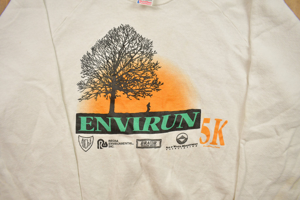 Vintage 1990s Envirun Marathon Crewneck Sweatshirt /