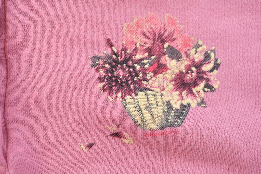 Vintage 1990s Floral Theme Quarter Button Up Sweater