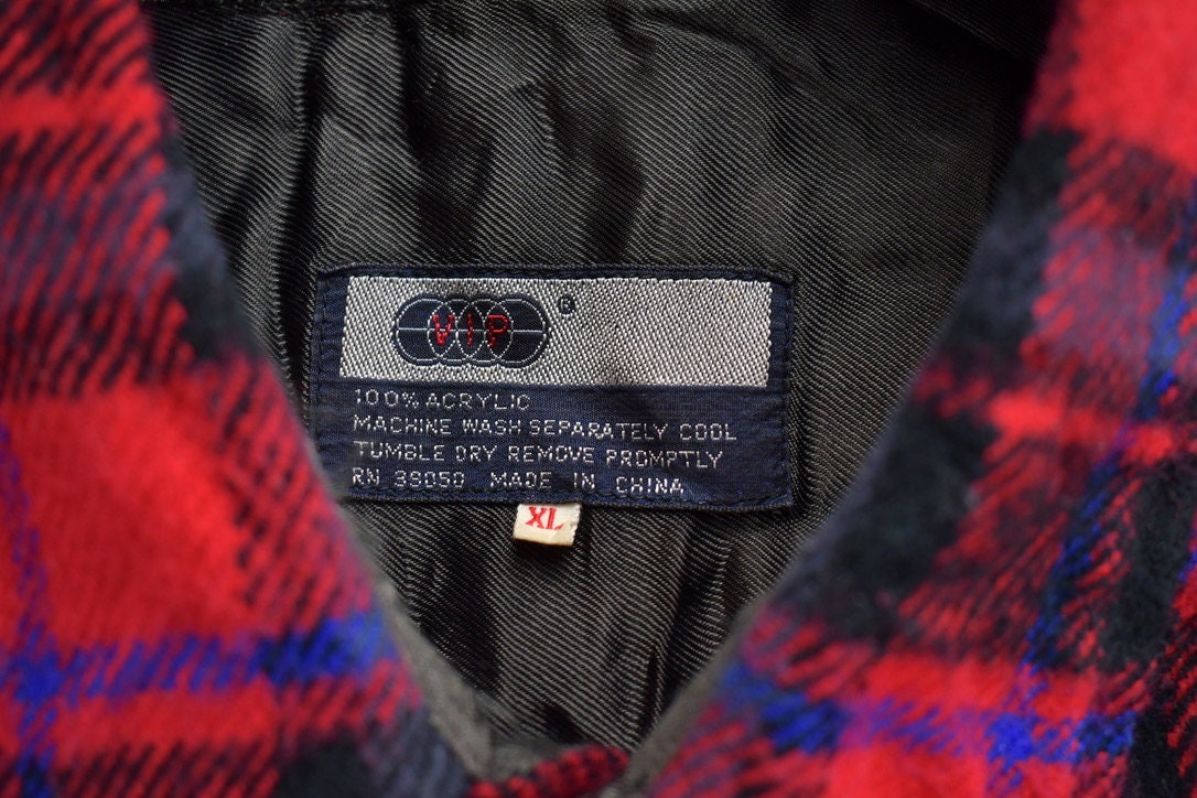 Vintage 1990s Plaid Flannel Button Up Shirt