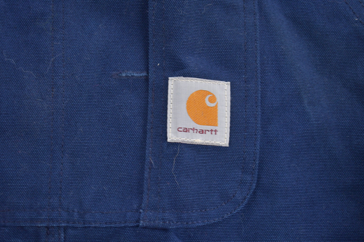 Vintage 1980s Carhartt Blue Canvas Double Knee Overalls / Thermal Lined / Utility Overalls / Vintage Workwear / Coverall / Union Made in USA