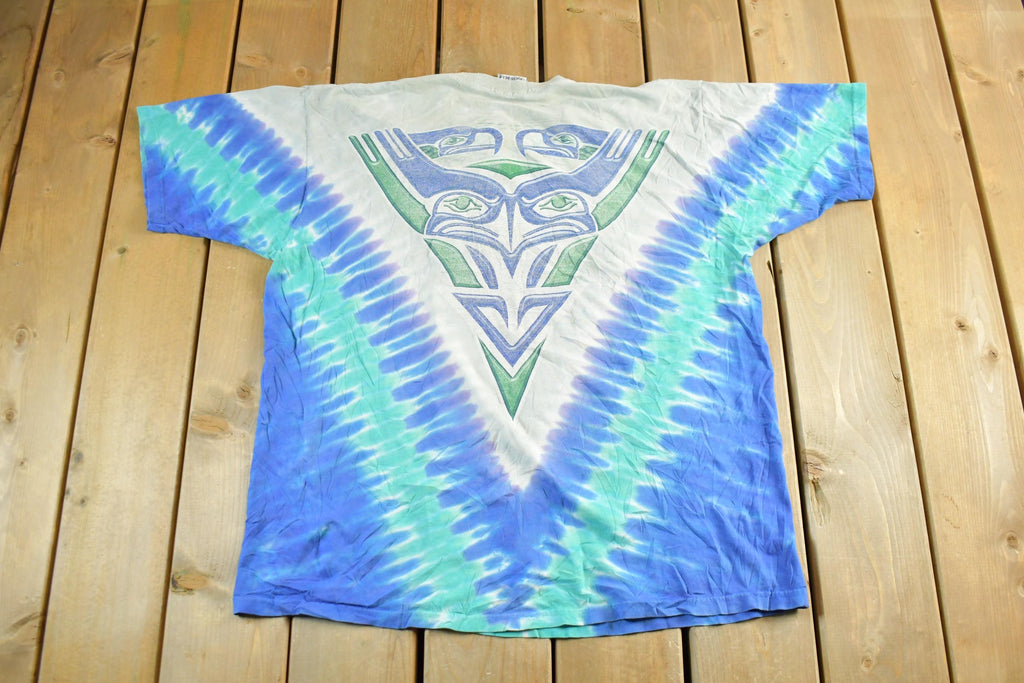 Vintage 1990s Seattle Seahawks Liquid Blue NFL Logo Graphic T-Shirt Men's XL