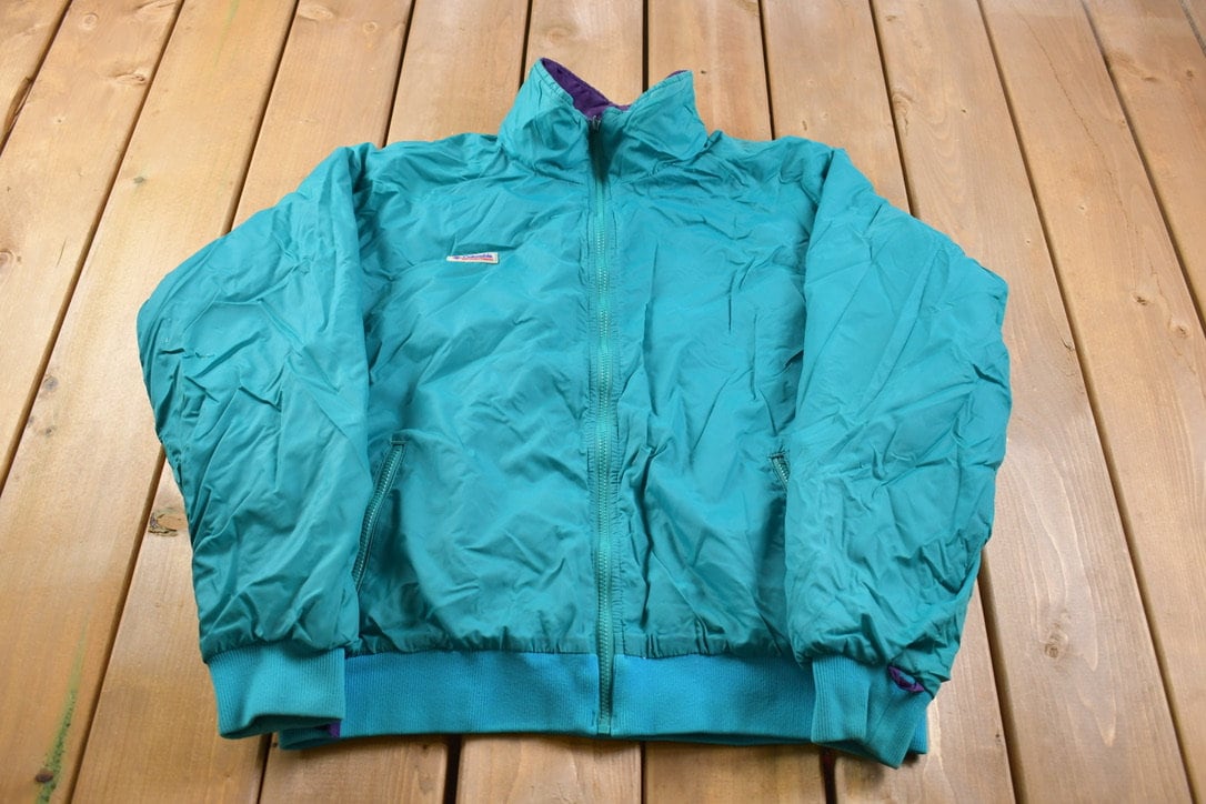 Vintage 1990s Columbia Reversible Sportswear Full Zip Bomber