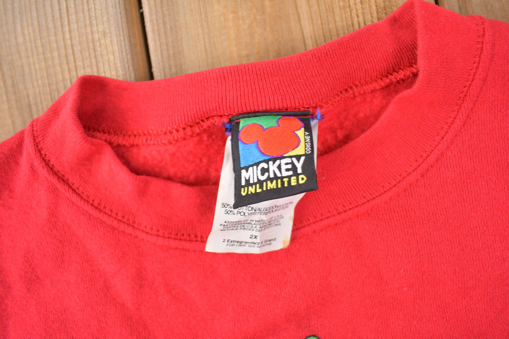 Vintage 1990s Mickey Unlimited Disney Christmas Graphic Crewneck Size 2X Womens