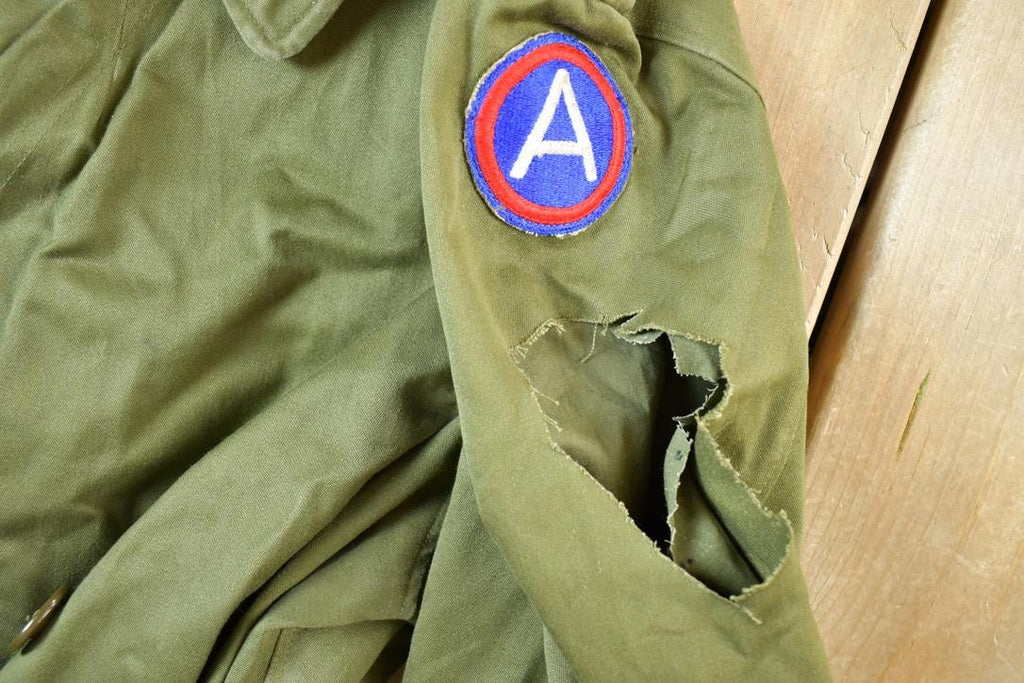 Vintage 1950'S Military OG 107 Trench Coat with Liner