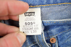 Vintage 1990s Levi Strauss Red Tab 505 Regular Fit Straight Leg Denim Jeans Size 33 x 30