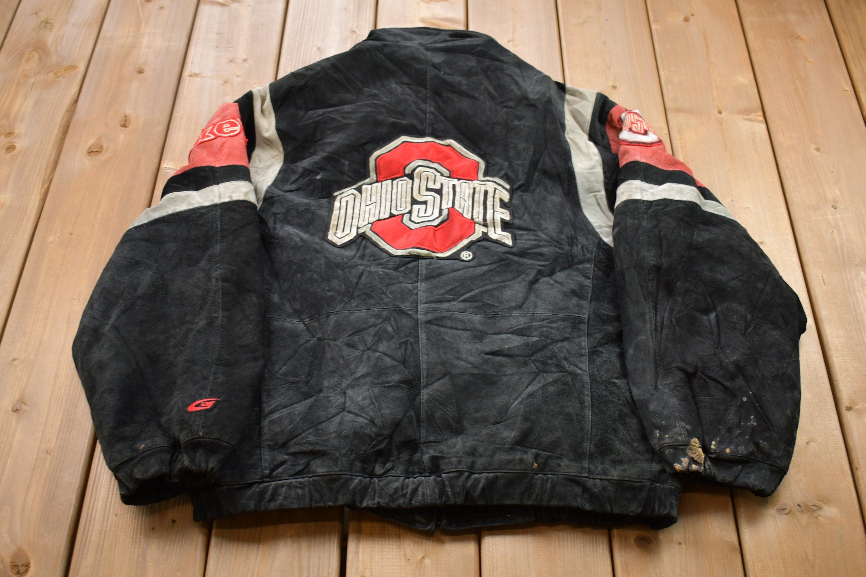 Vintage 1990s University of Ohio State Buckeyes Collegiate Leather Jacket