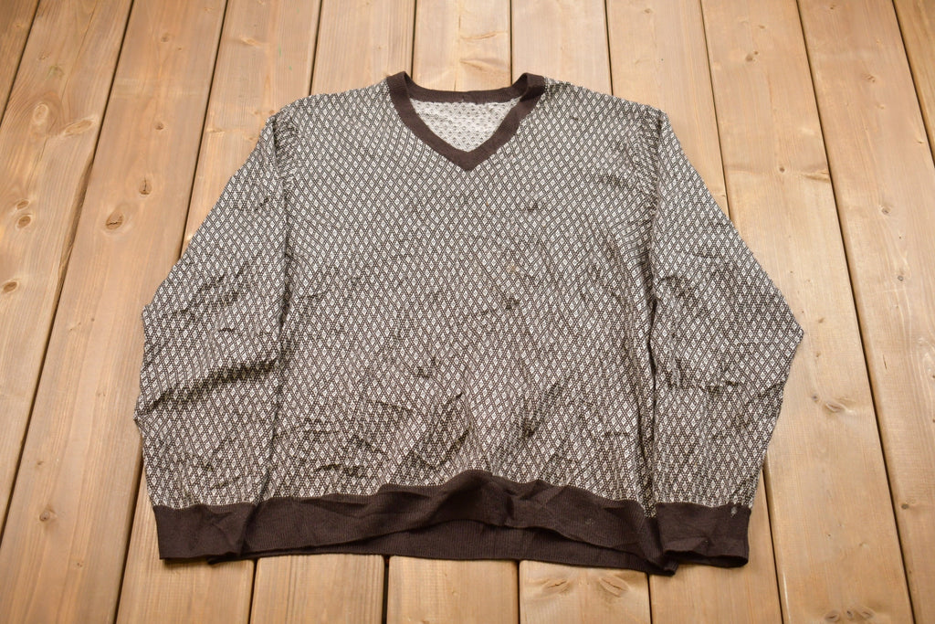Vintage Knitted V Neck Sweater