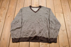 Vintage Knitted V Neck Sweater