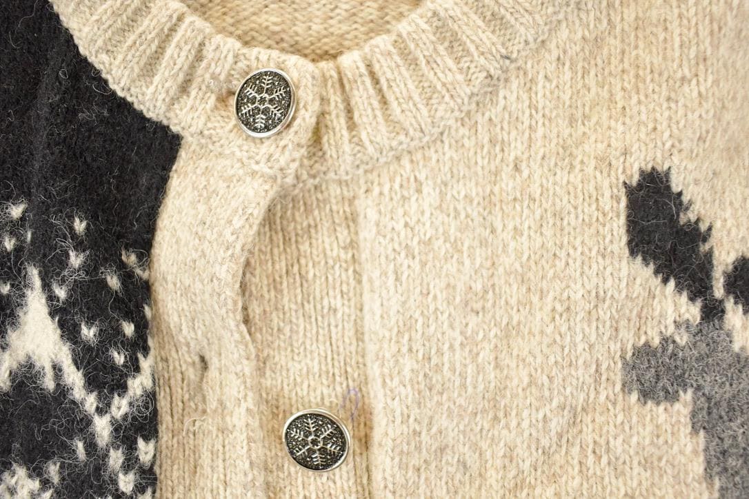 Vintage 1990s Christmas Deer Knit Cardigan Sweater Men's M