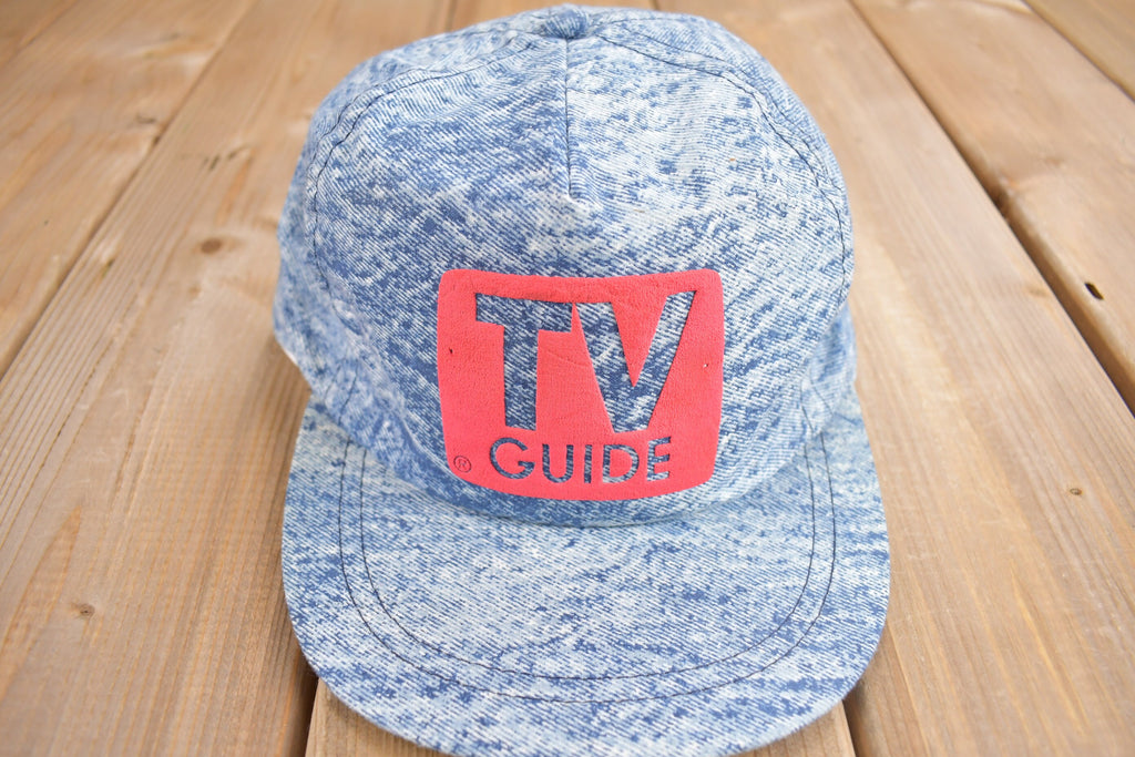 Vintage 1990s TV Guide Acid Wash Snap Back Hat