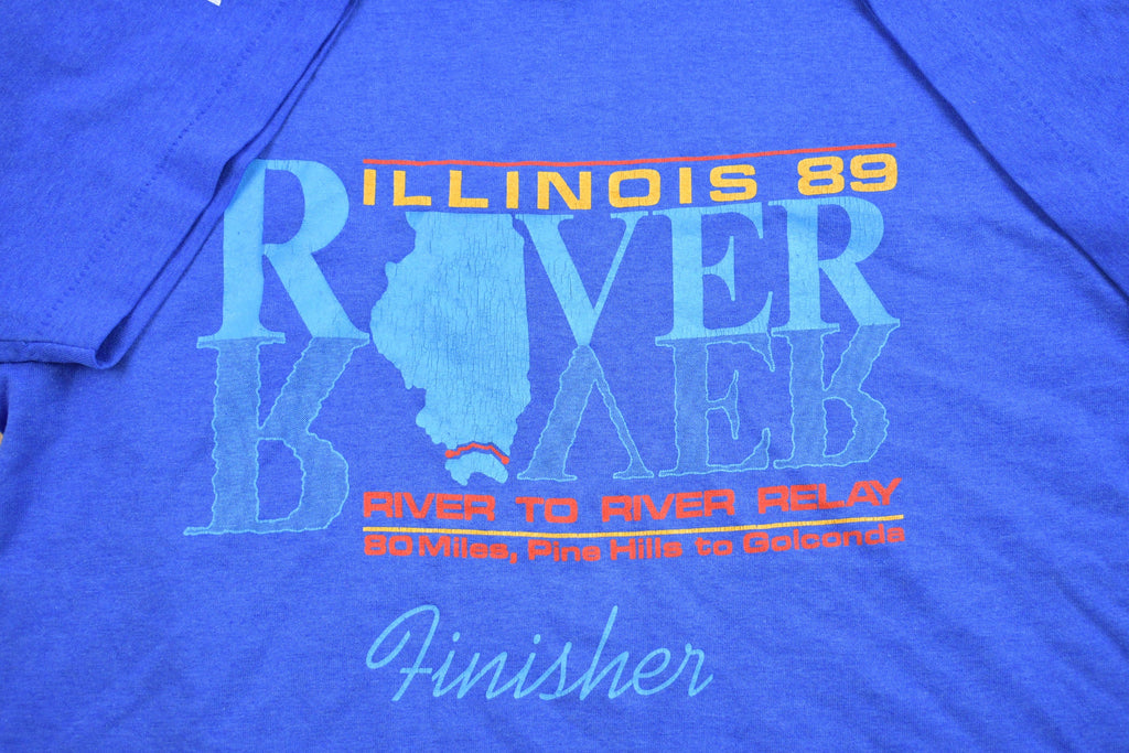 Vintage 1989 River To River Illinois Relay T-Shirt
