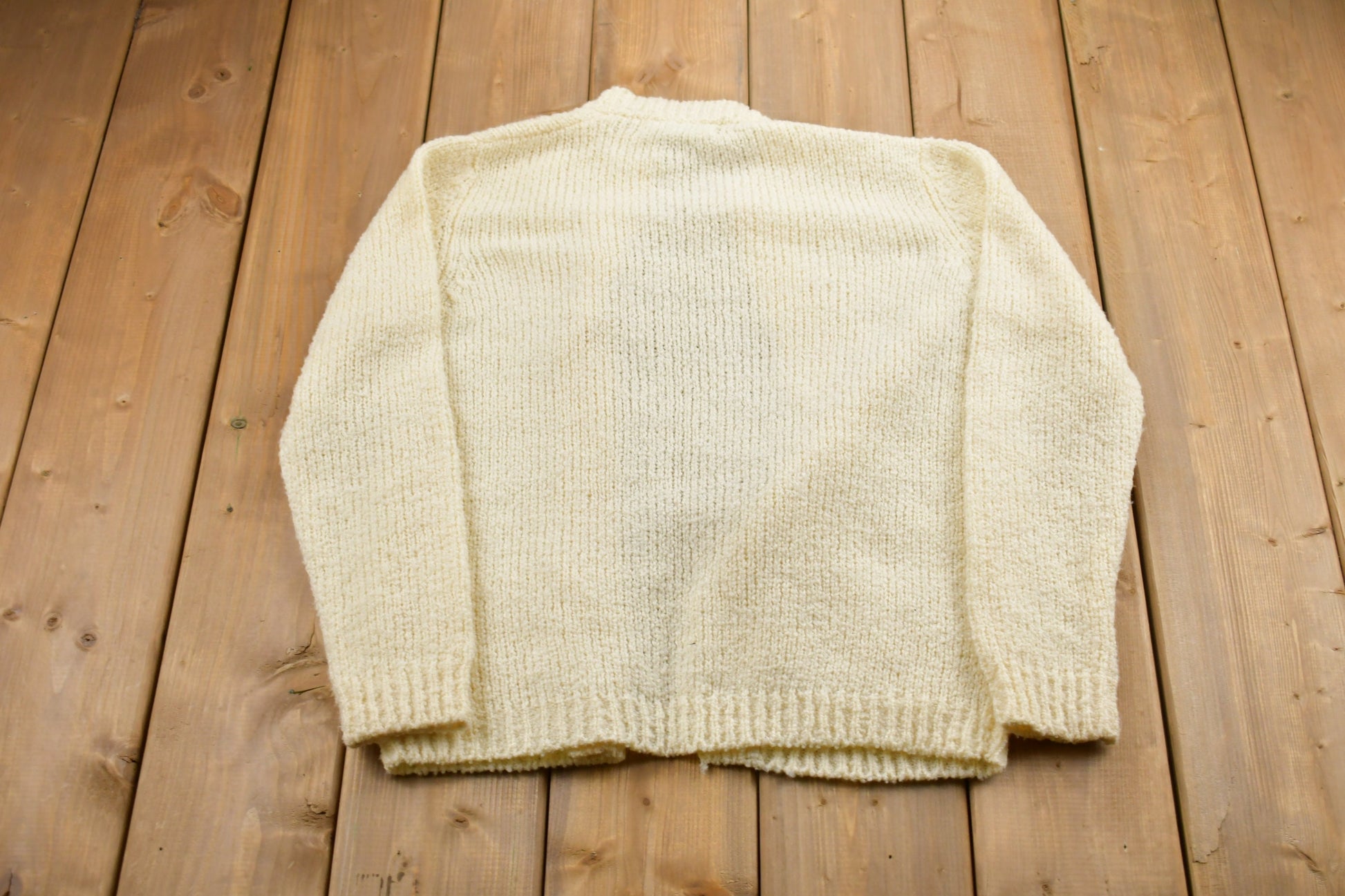 Vintage 1980s Saks Fifth Ave Knitted Sweater / Vintage 80s Crewneck / Pattern Sweater / Outdoor / Hand Knit / Pullover Sweatshirt