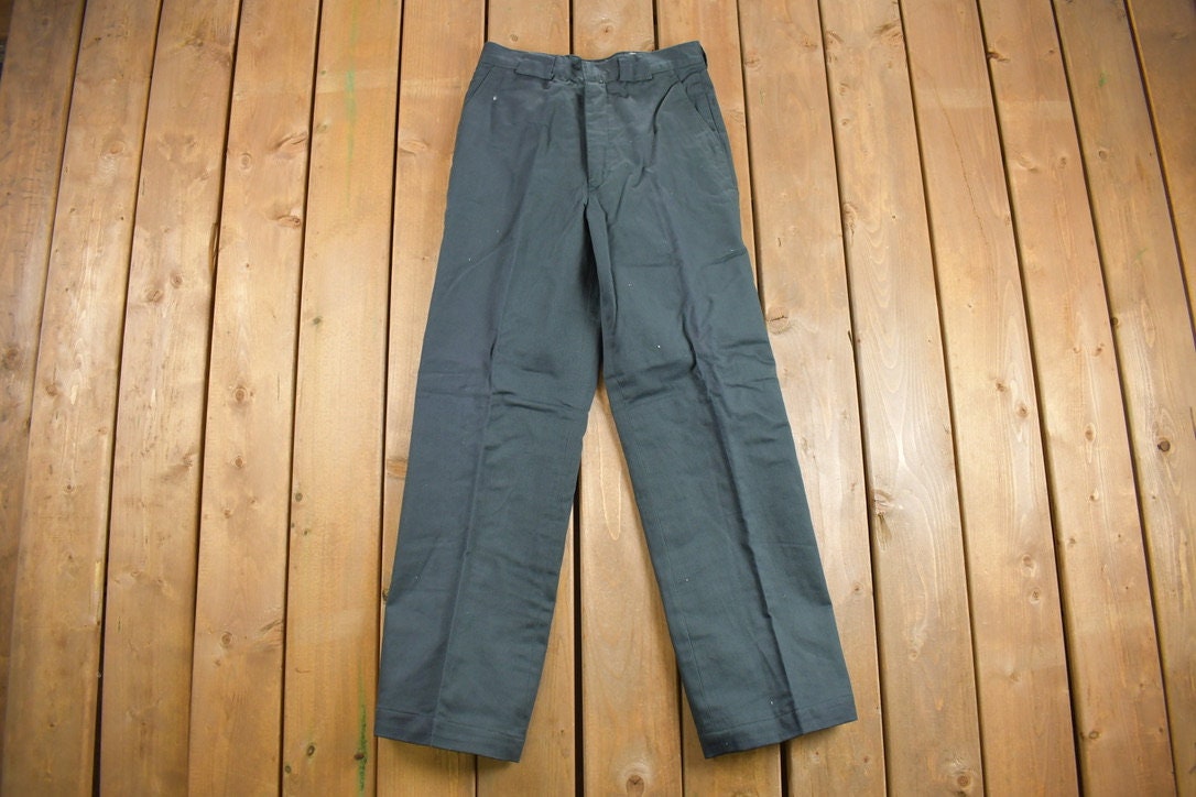 Deadstock Vintage 1960s Champion Pleated Lined Trousers Size 30 x 30.5